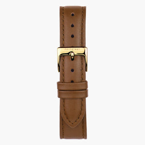 Veganes Lederarmband Braun - Gold - 32mm