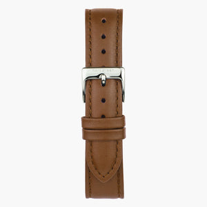 Veganes Lederarmband Braun - Silber - 40mm/42mm