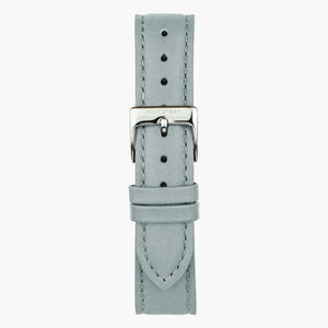 Veganes Lederarmband Taubengrau - Silber - 32mm