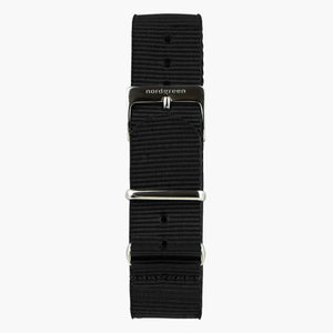 Nato Armband Schwarz - Anthrazit - 40/42mm
