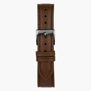 Lederarmband Braun - Anthrazit - 40/42mm