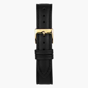 Lederarmband Schwarz - Gold - 28mm