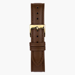Lederarmband Braun - Gold - 28mm