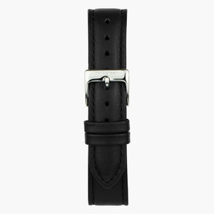 Lederarmband Schwarz - Silber - 28mm