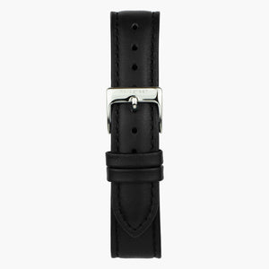 Lederarmband Schwarz - Silber - 32mm