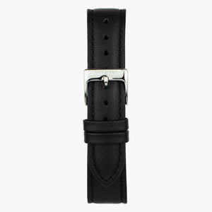 Lederarmband Schwarz - Silber - 40/42mm
