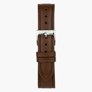 Lederarmband Braun - Silber - 32mm