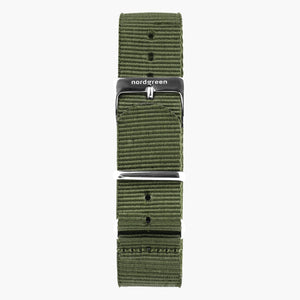 Nato Armband Bohème Grün - Silber - 36mm