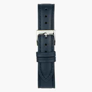 Lederarmband Navy Blau - Silber - 32mm