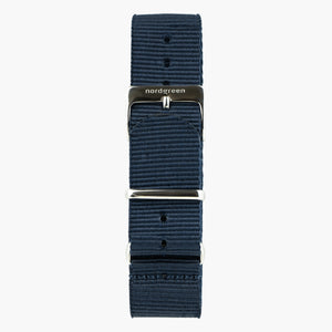 Nato Armband Navy Blau - Silber - 40mm/42mm