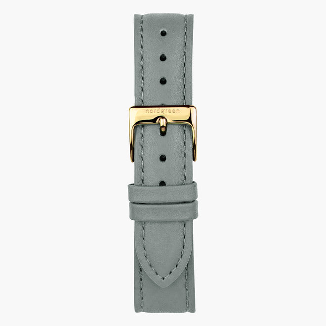 ST18POGOLEGR&uhrenarmband 18mm in grau leder mit verschluss gold