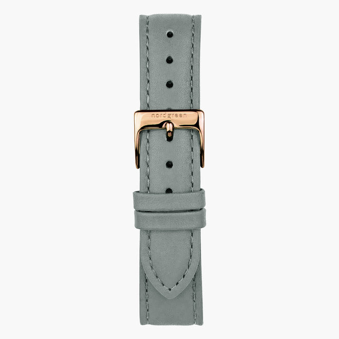 ST16BRRGLEGR&uhrenarmband 16mm in grau leder mit verschluss roségold