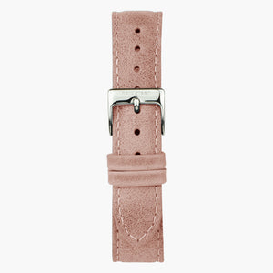 ST16BRSILEPI&uhr rosa lederarmband mit verschluss silber in 16mm