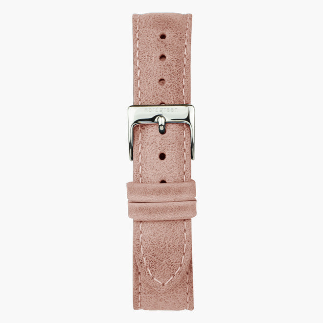 ST18POSILEPI&uhr rosa lederarmband mit verschluss silber in 18mm