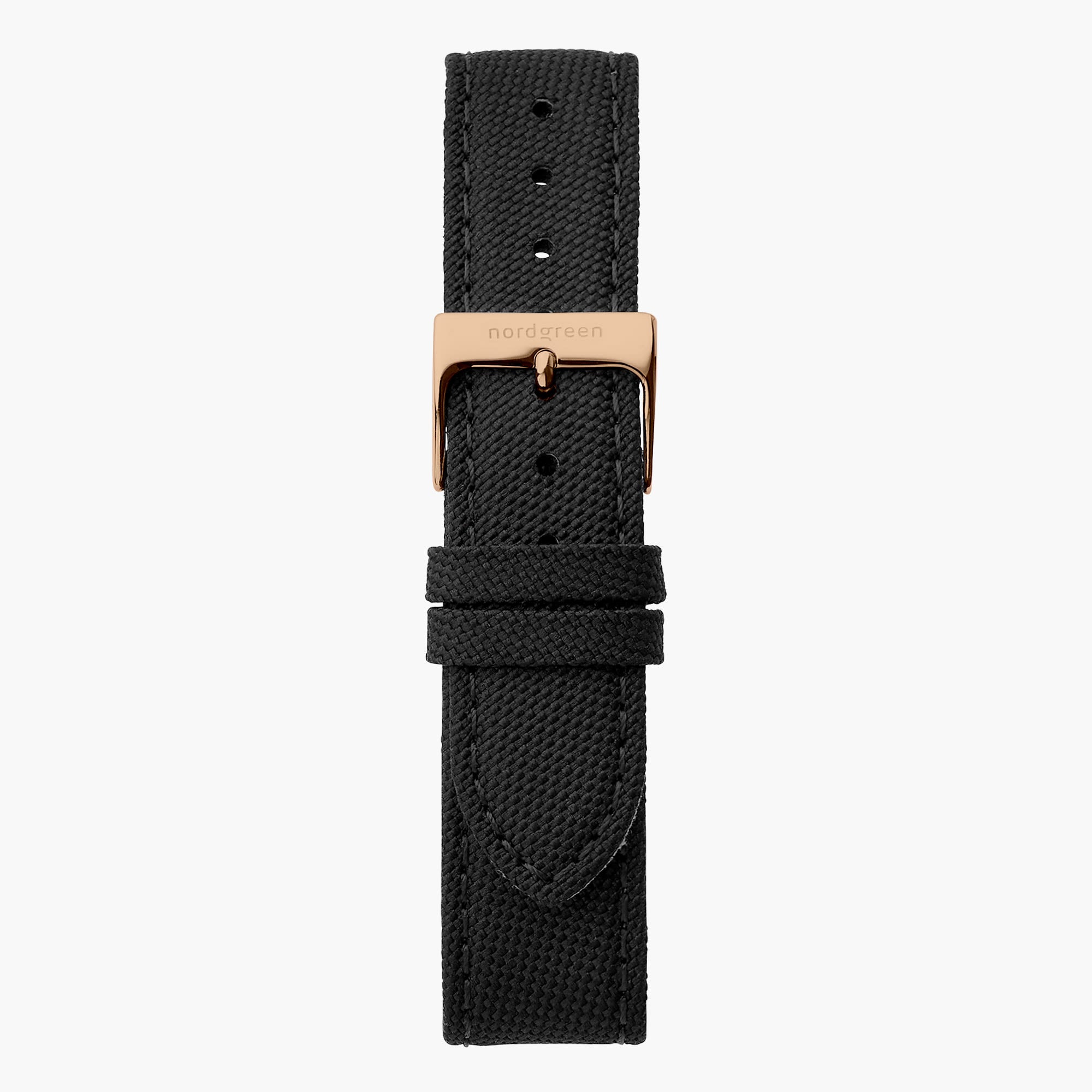 Recyceltes Polyester Armband Schwarz - Roségold - 32mm