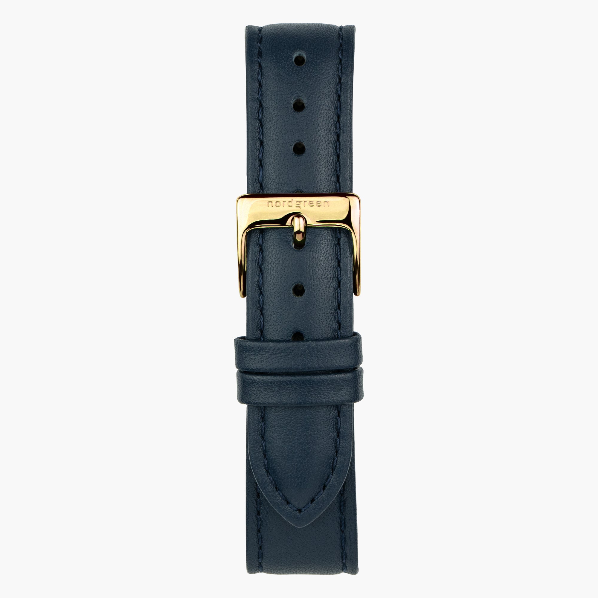 ST14POGOVENA&uhrenarmband blau (vegan) in leder vegan mit verschluss gold in 14mm