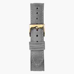 ST20POGOLEGR&uhrenarmband 20mm in grau leder mit verschluss gold