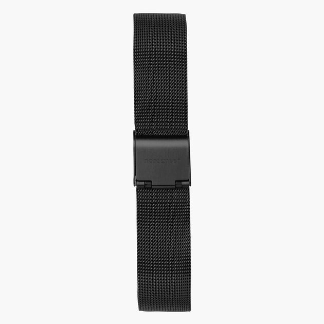ST18POBLMEBL&milanaise armband in schwarz in 18mm
