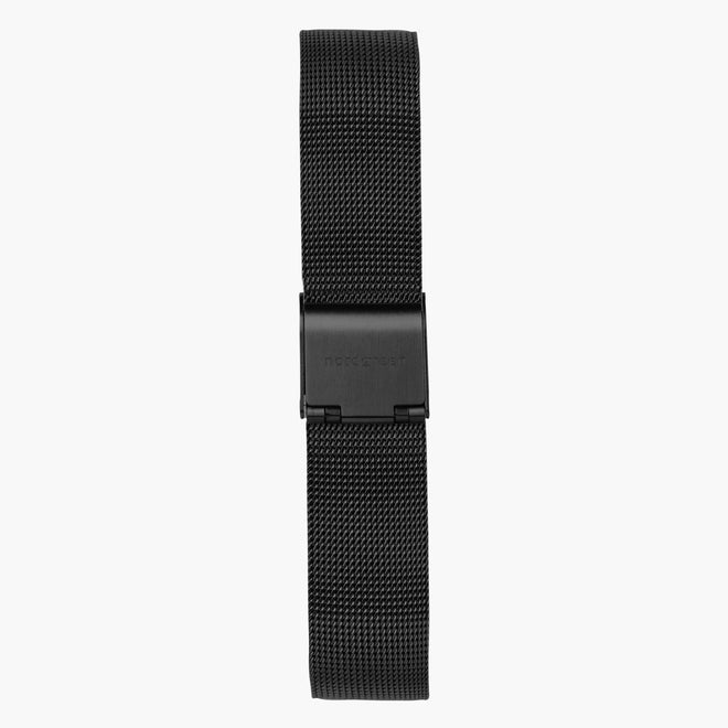 ST18POBLMEBL&milanaise armband in schwarz in 18mm