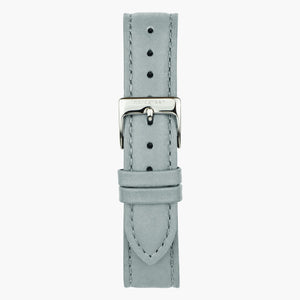 ST20POSIVEDG&uhrenarmband 20mm in grau leder mit verschluss silber