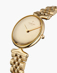 Unika - SET Poliertes Edelstahl Ziffernblatt Gold | Armbänder 5-Link / Dunkel Braun