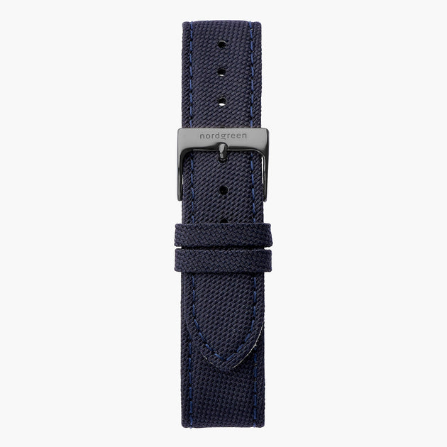 Recyceltes Polyester Armband Blau - Anthrazit - 36mm