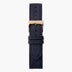 Recyceltes Polyester Armband Blau - Roségold - 40mm