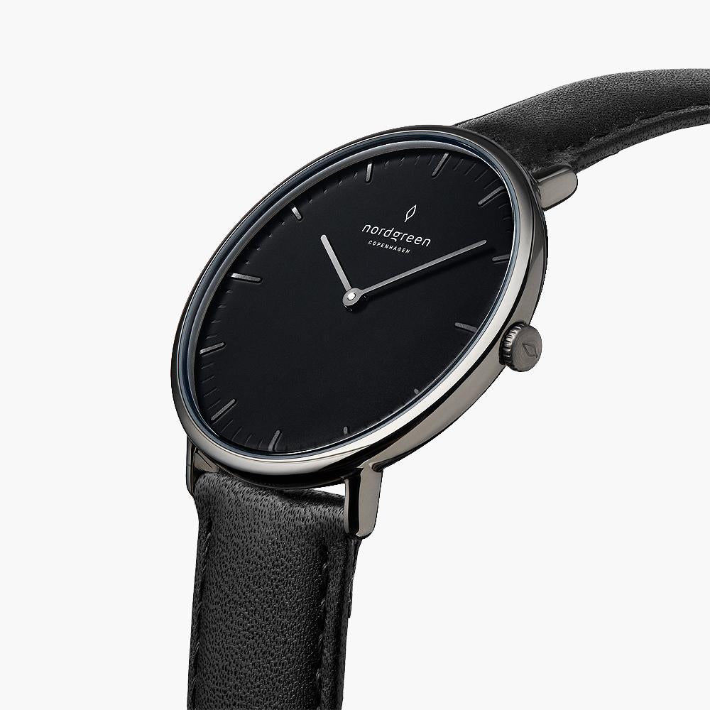 Native - SET Schwarzes Ziffernblatt Anthrazit | Armbänder Mesh / Nato Bohème / Schwarz