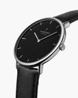 Native - SET Schwarzes Ziffernblatt Silber | Armbänder Mesh / Nato Navy Blau / Schwarz