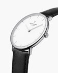 Native - SET Weißes Ziffernblatt Silber | Armbänder Mesh / Nato Navy Blau / Schwarz
