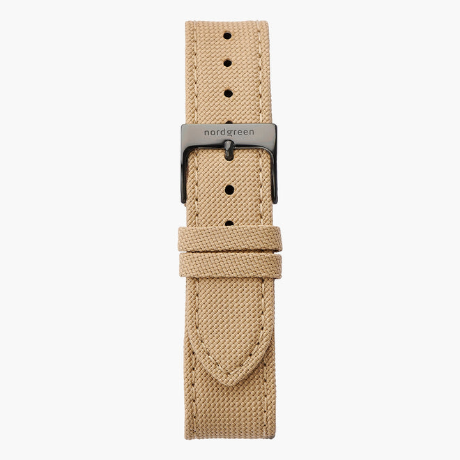 Recyceltes Polyester Armband Beige - Anthrazit - 40mm