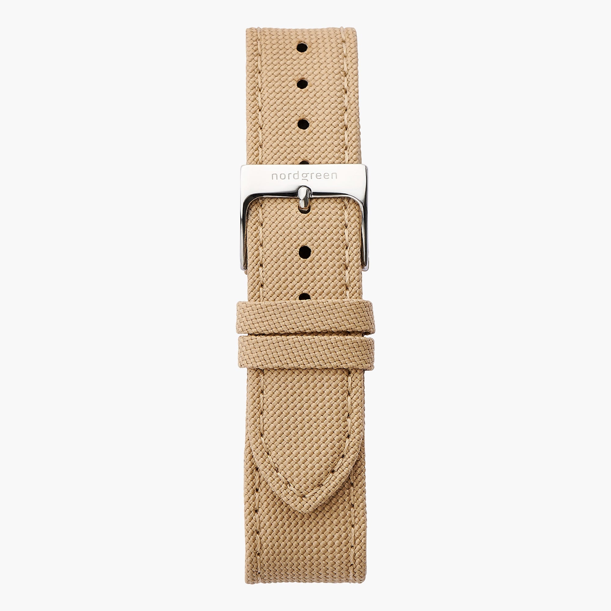 Recyceltes Polyester Armband Beige - Silber - 40mm