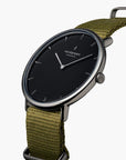 Native - SET Schwarzes Ziffernblatt Anthrazit | Armbänder Mesh / Nato Bohème / Schwarz