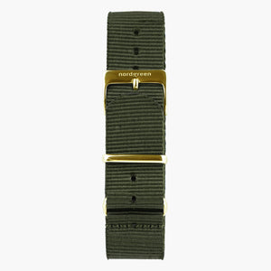 ST18POGONYAG&nato armband in grün mit verschluss gold in 18mm