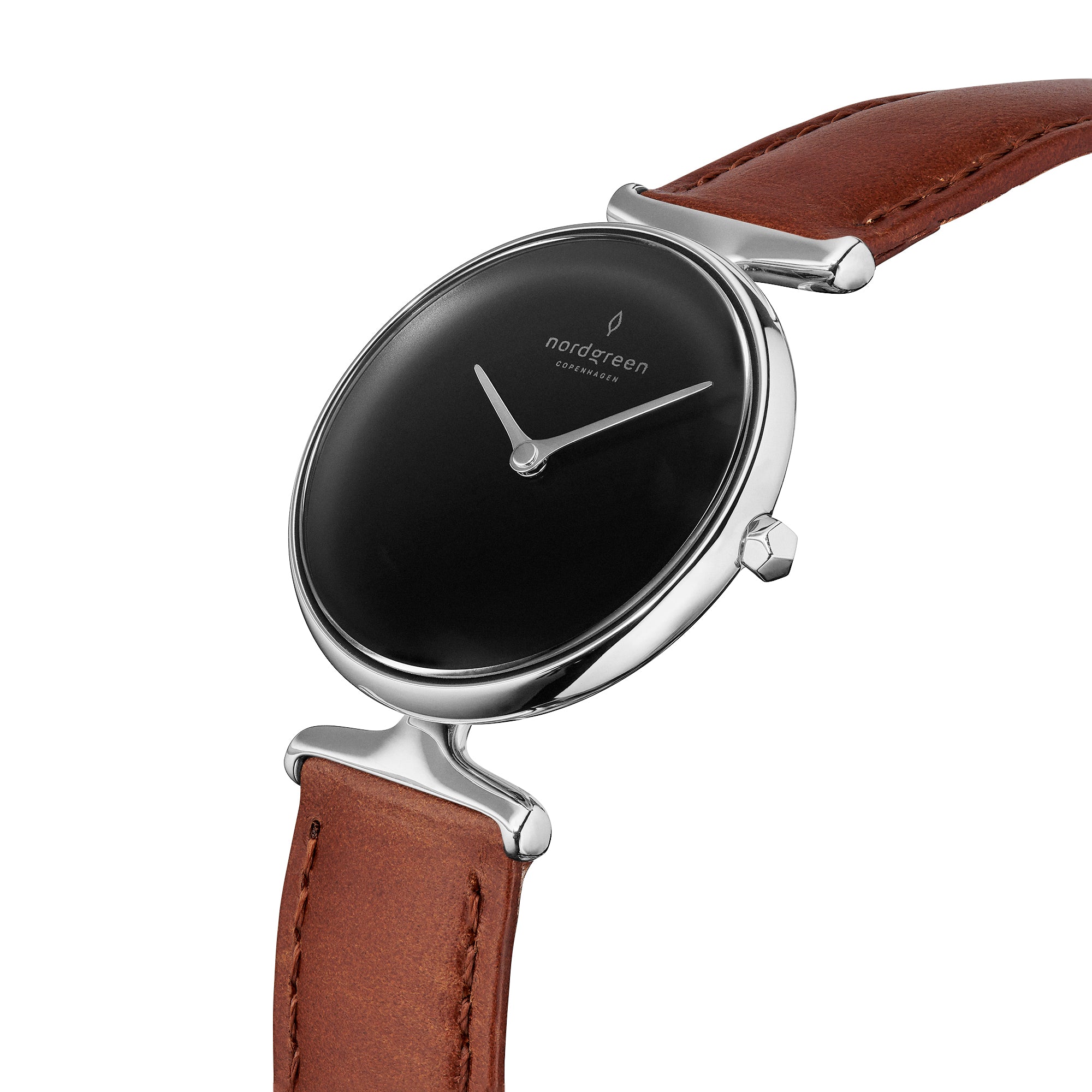 Unika - SET Schwarzes Ziffernblatt Silber | Armbänder 5-Link / Braun / Schwarz