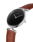 Unika - SET Schwarzes Ziffernblatt Silber | Armbänder 5-Link / Braun / Schwarz