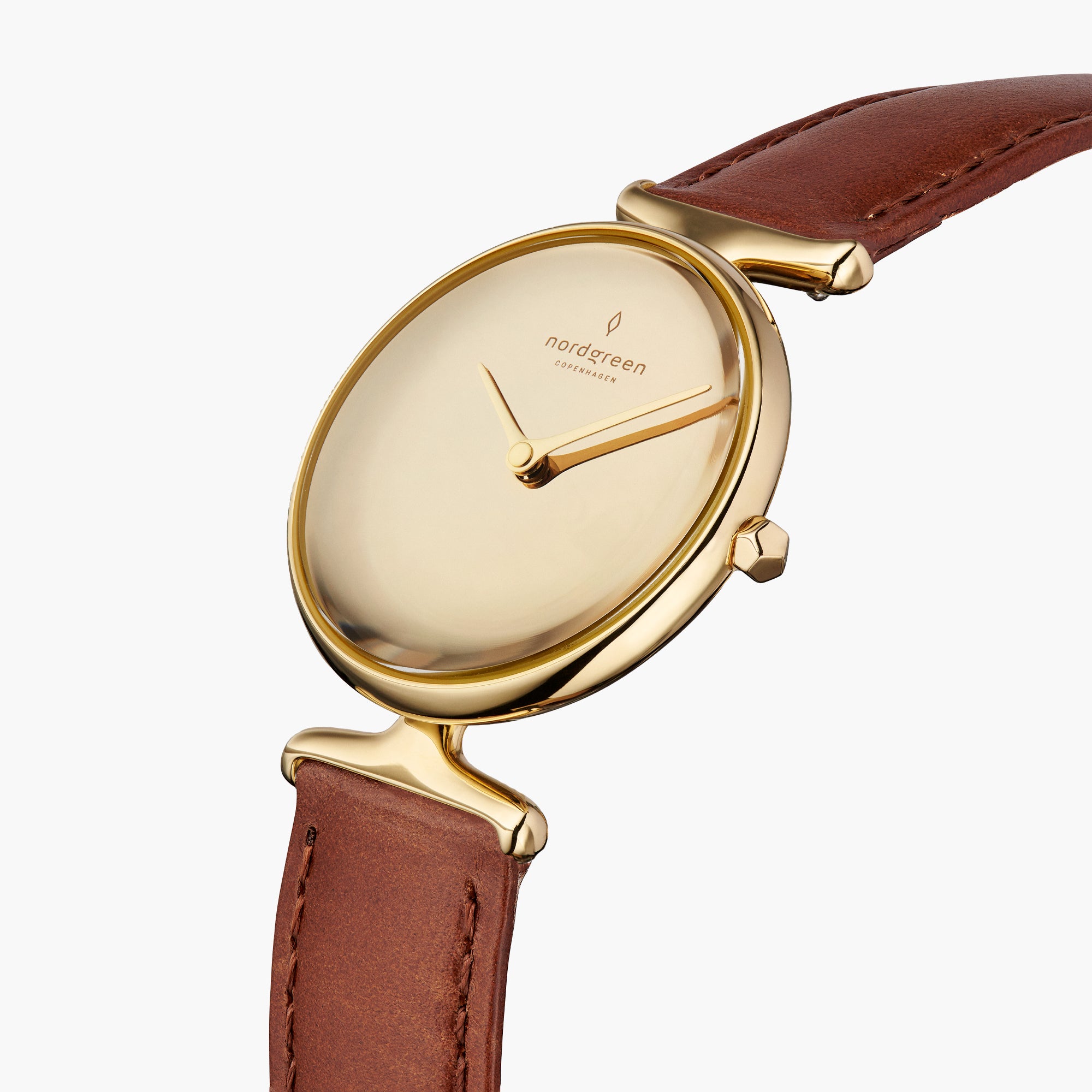 Unika - SET Poliertes Edelstahl Ziffernblatt Gold | Armbänder Mesh / Braun