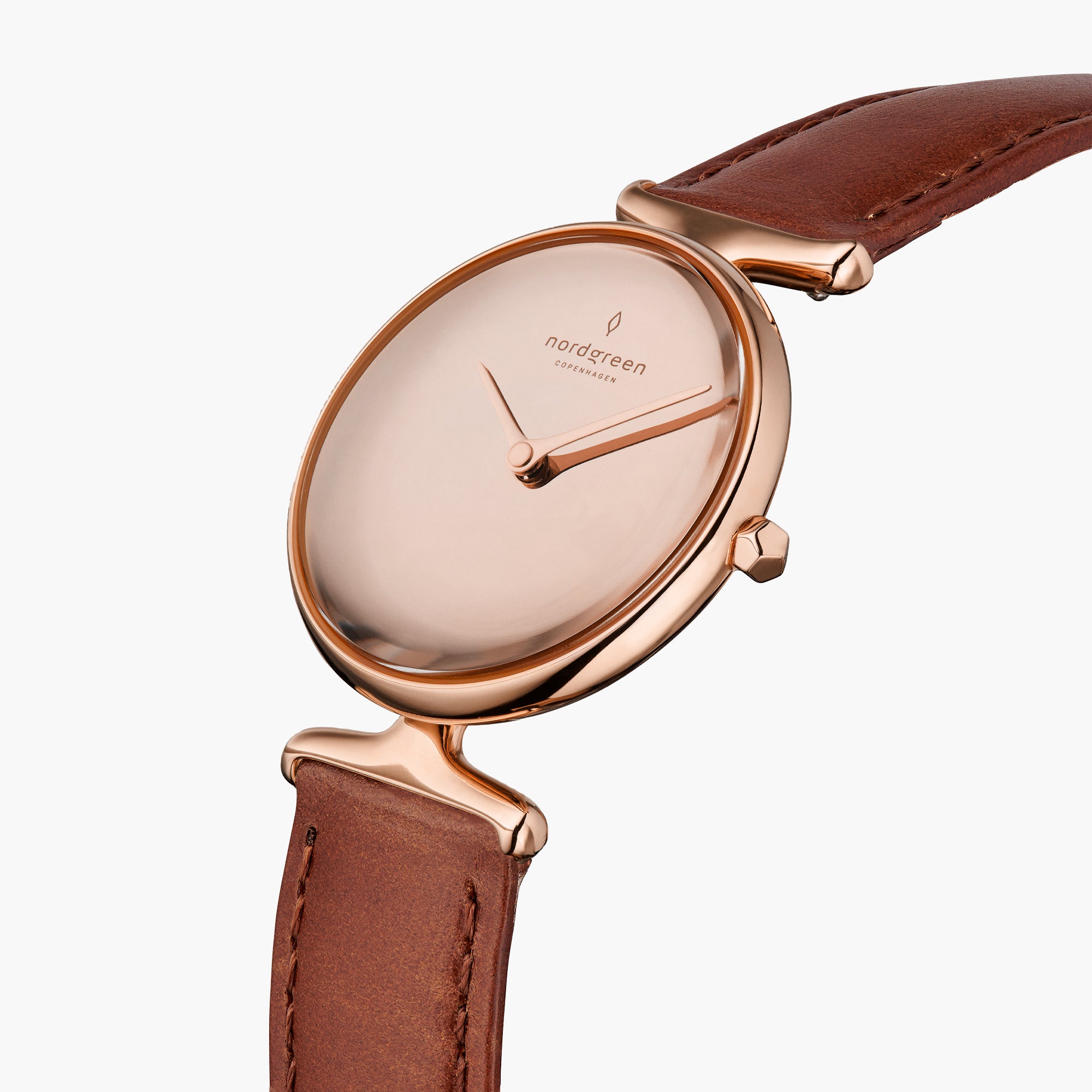 Unika - SET Poliertes Edelstahl Ziffernblatt Roségold | Armbänder Mesh / Braun