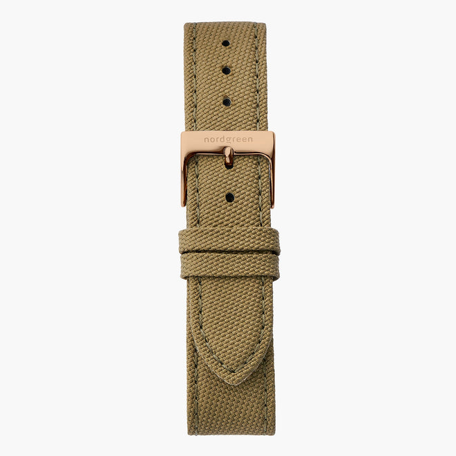 Recyceltes Polyester Armband Grün - Roségold - 40mm