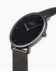 Native - SET Schwarzes Ziffernblatt Anthrazit | Armbänder Mesh / Nato Bohème / Schwarz