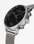 Pioneer - SET Schwarzes Ziffernblatt Silber | Armbänder Mesh / Nato Bohème / Schwarz