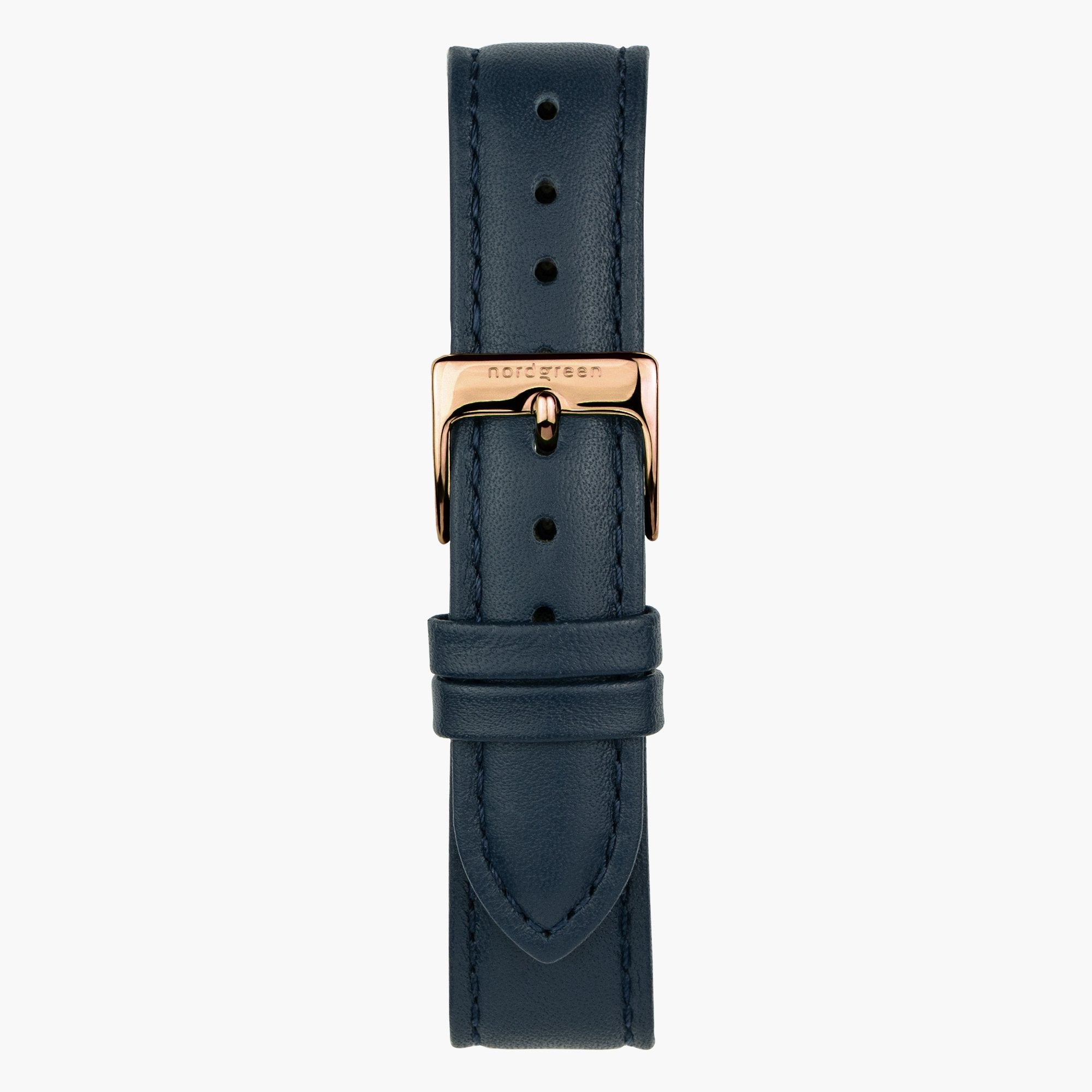 ST16PORGVENA&uhrenarmband blau (vegan) in leder vegan mit verschluss roségold in 16mm