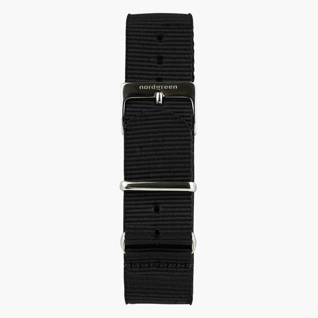 ST20POGMNYBL&nato armband in schwarz mit verschluss anthrazit in 20mm