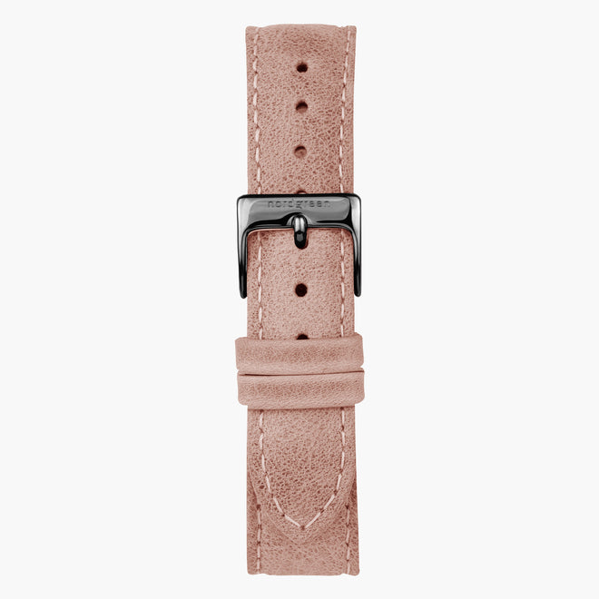ST18BRGMLEPI&uhr rosa lederarmband mit verschluss anthrazit in 18mm