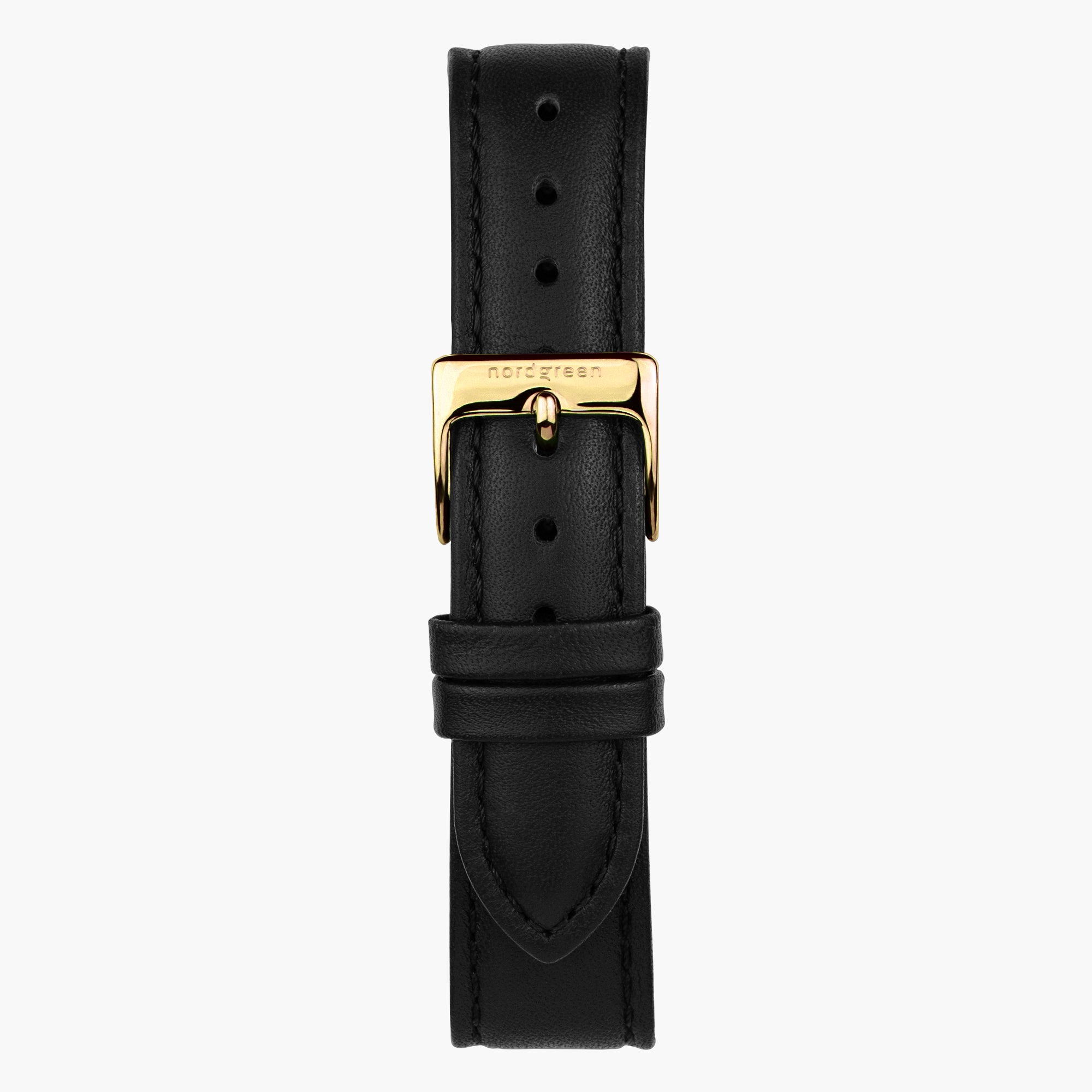 ST20POGOLEBL&amp;uhrenarmband leder schwarz mit verschluss gold in 20mm