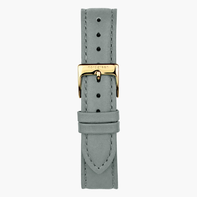 ST16BRGOLEGR&uhrenarmband 16mm in grau leder mit verschluss gold