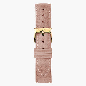 ST16BRGOLEPI&uhr rosa lederarmband mit verschluss gold in 16mm