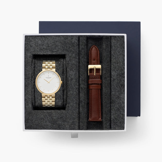 Infinity - SET Gold | Armbänder 5-Link / Braun