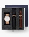 Infinity - SET Roségold | Armbänder 5-Link / Schwarz / Braun