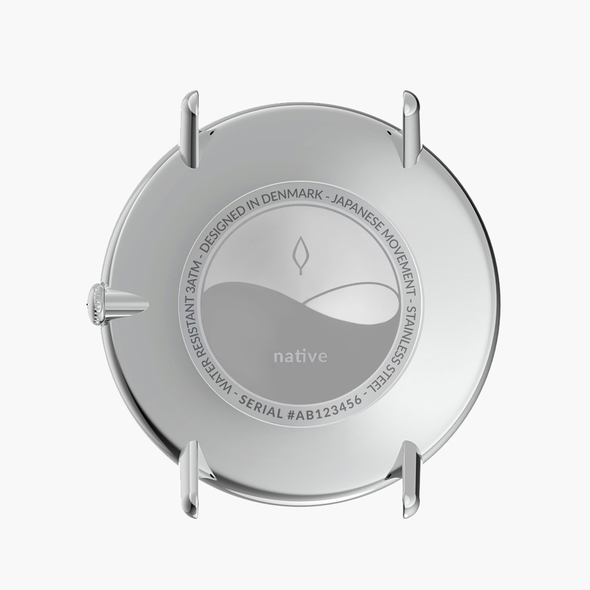 Native - SET Weißes Ziffernblatt Silber | Armbänder 5-Link / Schwarz